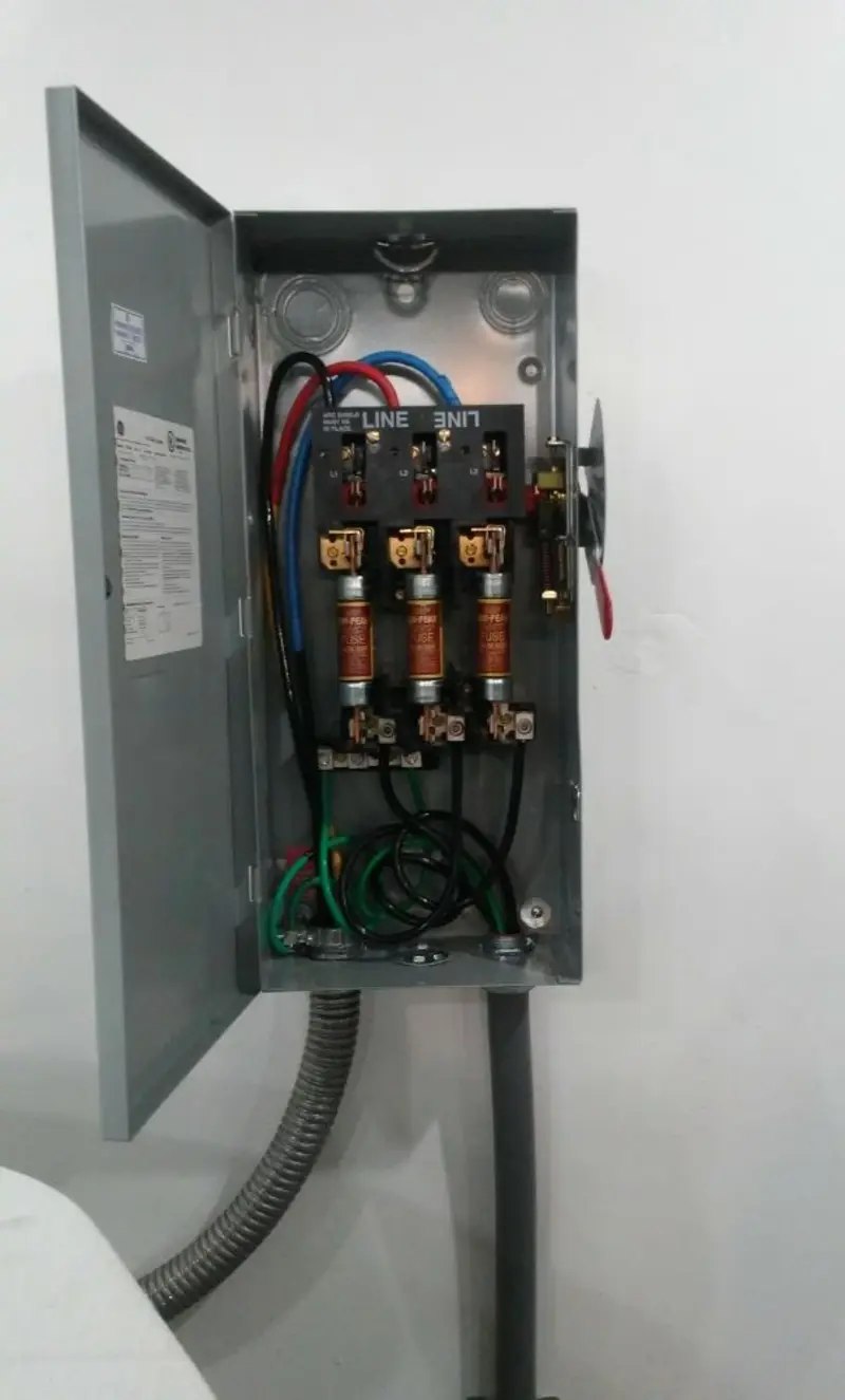 Three-phase disconnect switch installed for Electrical Wiring & Rewiring in Yorkshire